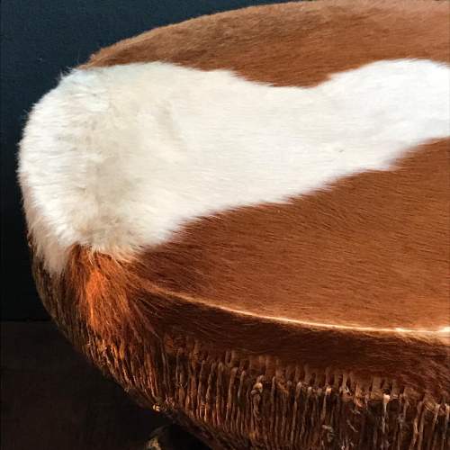 Large Cowhide Drum Coffee Table image-6