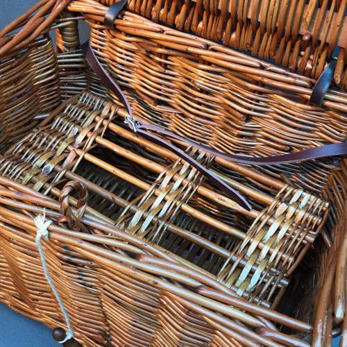 Large Vintage Wicker Fishing Basket image-3