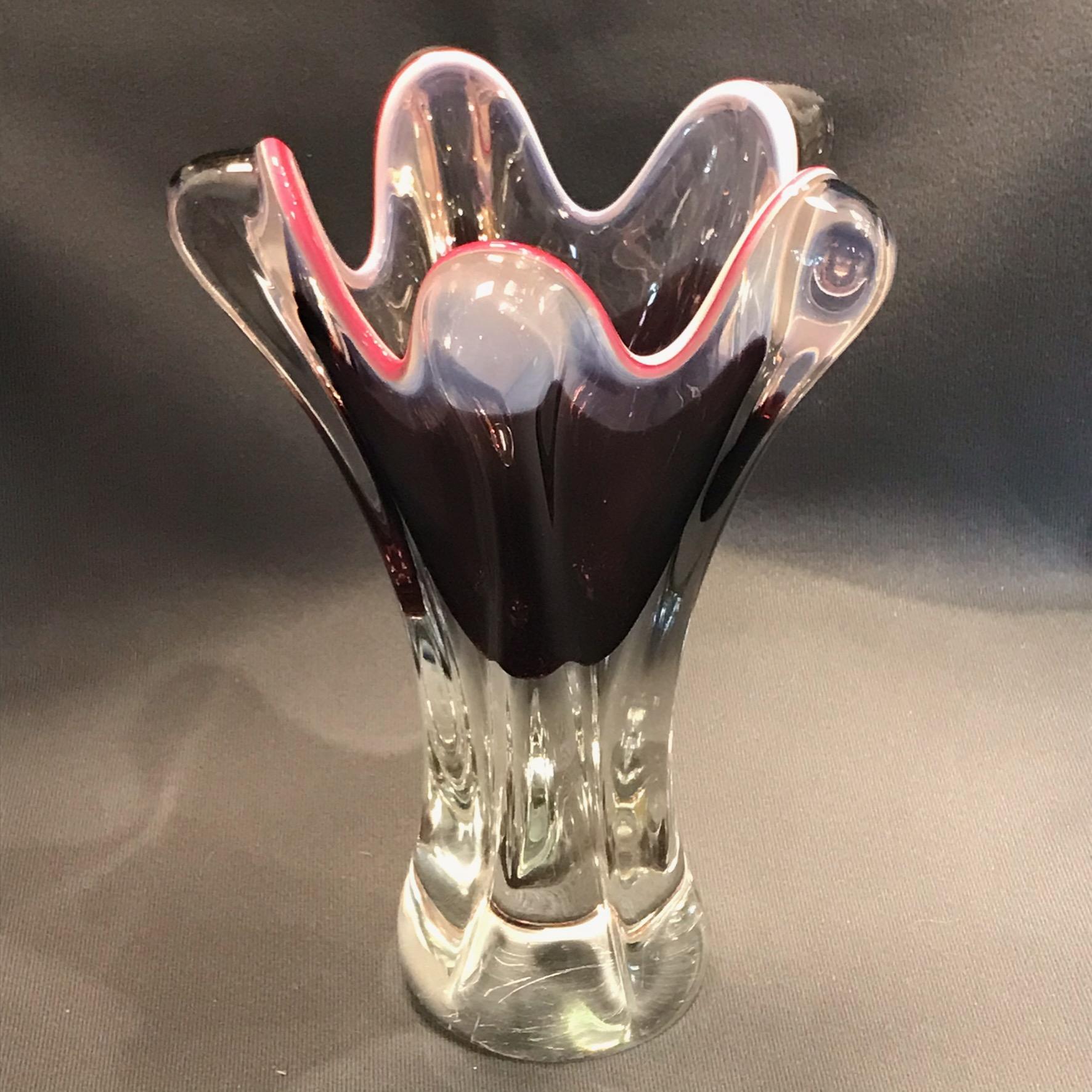 1960s Bohemian Glass Vase - Glass - Hemswell Antique Centres