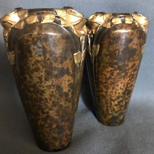 Pair of 1930s Sadoux of Paris Bronze Vases image-2
