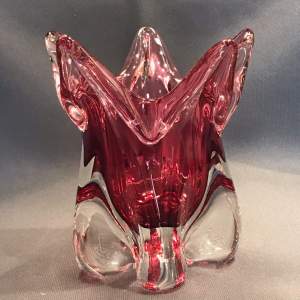 1960s Pink Glass Vase by Josef Hospodka for Chribska