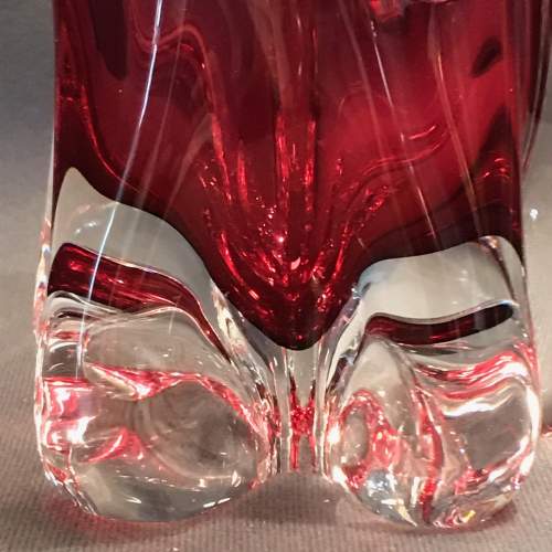 1960s Pink Glass Vase by Josef Hospodka for Chribska image-3