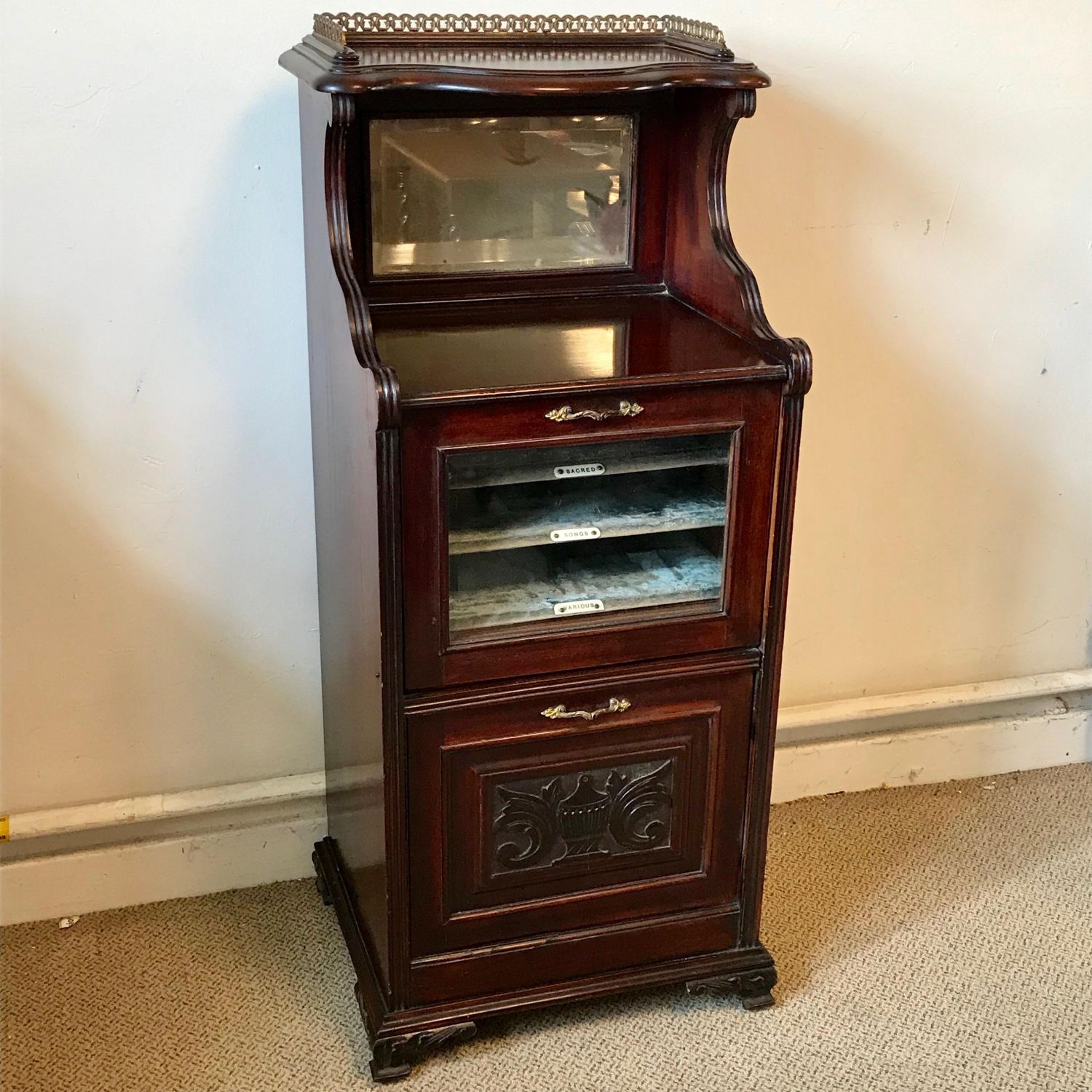 Victorian Mahogany Music Cabinet Antique Cabinets Hemswell
