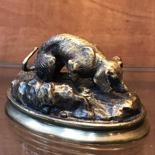 19th Century Animalier Bronze of a Dog image-1