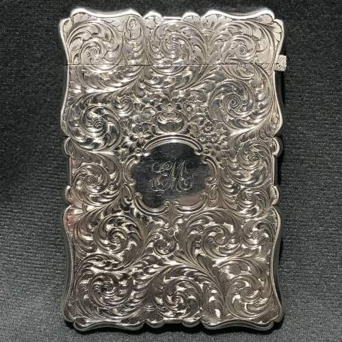 Victorian Silver Castle Top Card Case image-2
