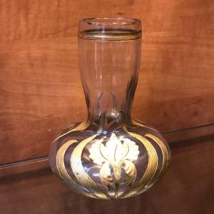 Art Nouveau Gilded and Cut Glass Vase