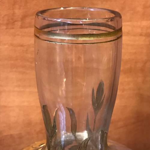 Art Nouveau Gilded and Cut Glass Vase image-3