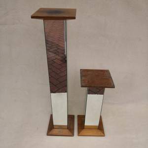 Two Mid Century French Mirrored Plinths