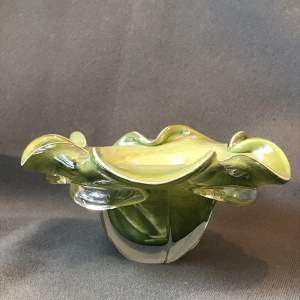 Murano style Jade Glass Bowl