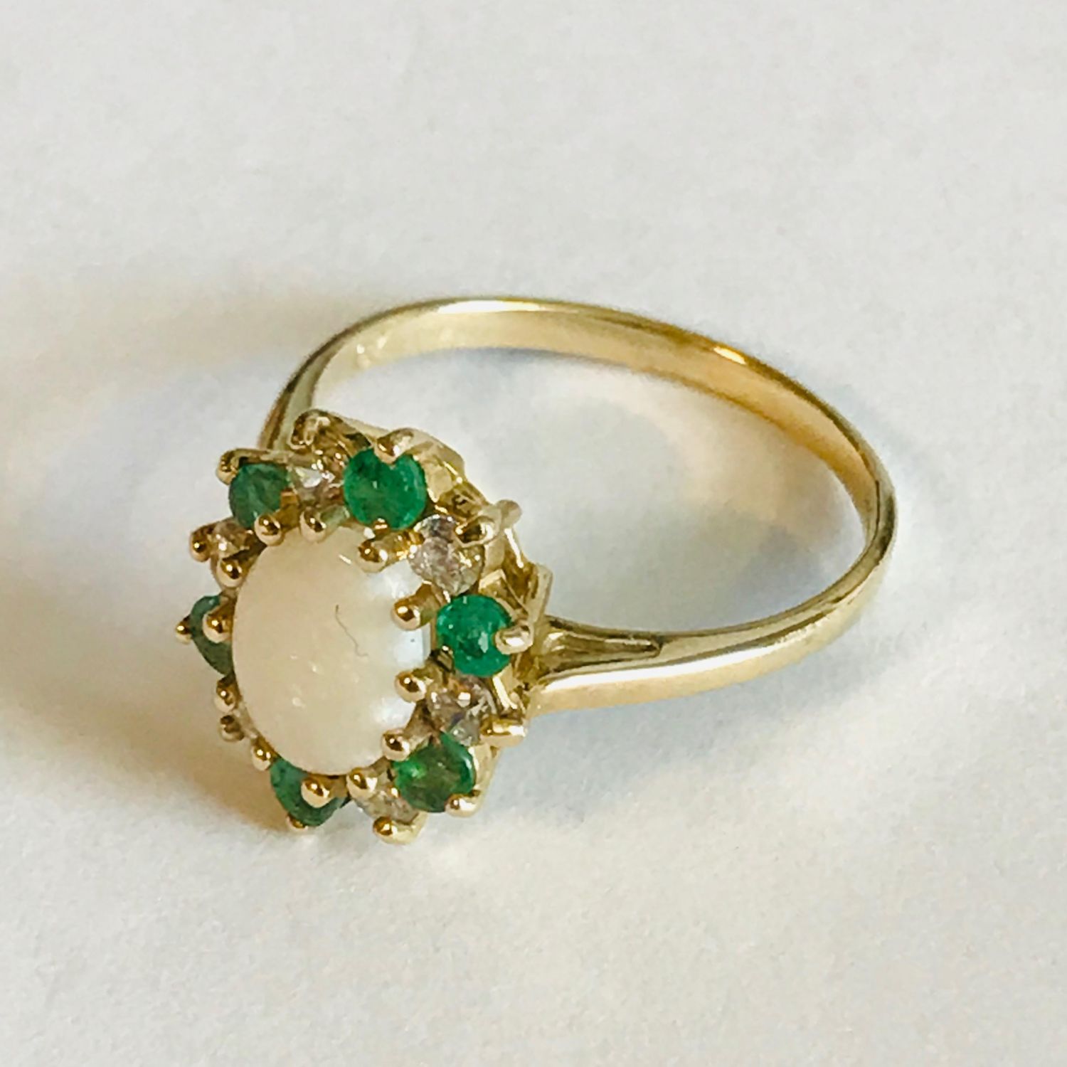 Vintage Opal and Emerald Ring - Jewellery & Gold - Hemswell Antique Centres