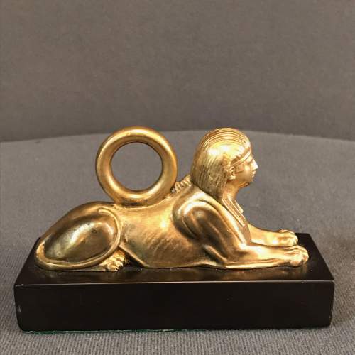 Late 19th Century Gilt Bronze Sphinx Paperweight image-2