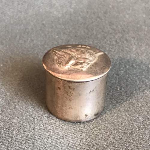 Antique Silver Cherub Pill Box image-1