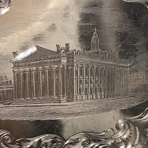 Victorian Silver Castle Top Engraved Card Case by Nathaniel Mills image-3