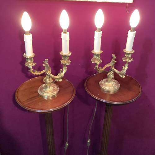 Pair of Gilt Ormolu Candelabra Lamps image-1