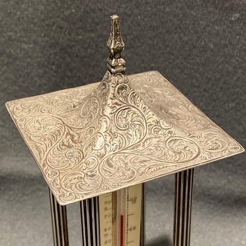 Early Victorian Joseph Wilmore Silver Pagoda Thermometer image-3