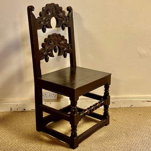 Charles II Style Oak Wainscot Chair image-1
