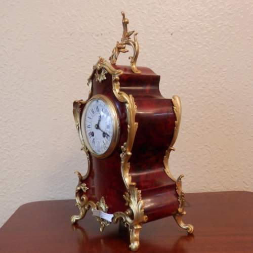 Red Tortoiseshell and Bronze Mounted French Clock by Richards image-3
