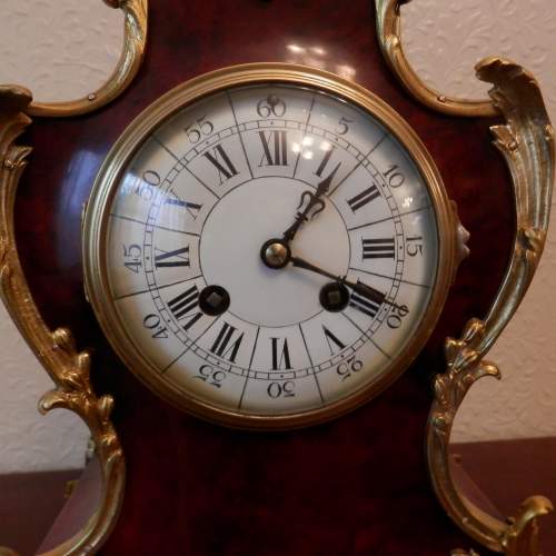 Red Tortoiseshell and Bronze Mounted French Clock by Richards image-5