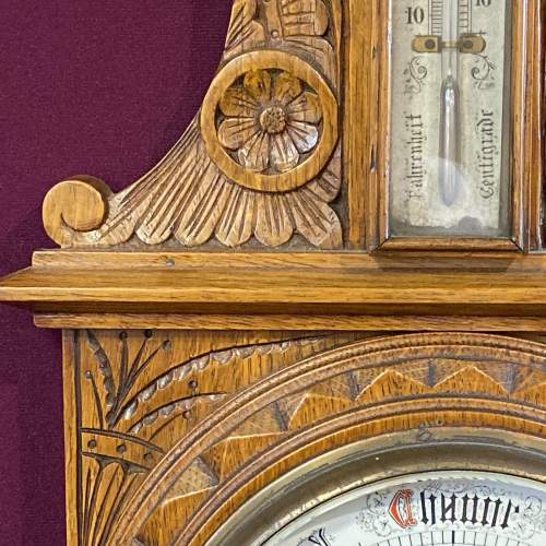 Carved Victorian Aneroid Barometer image-6