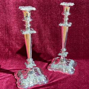 Late 19th Century Pair of Silver Plate Candlesticks