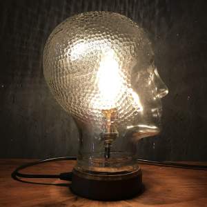 Vintage Glass Mannequin Head Repurposed into a Great Lamp
