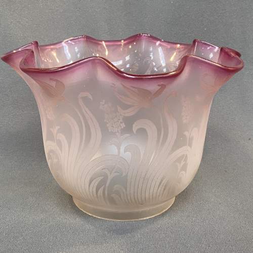 Pair of Signed St Louis Glass Oil Lamp Shades image-3