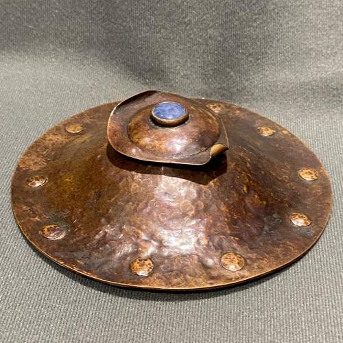 Arts and Crafts Copper and Ruskin Inkwell image-1