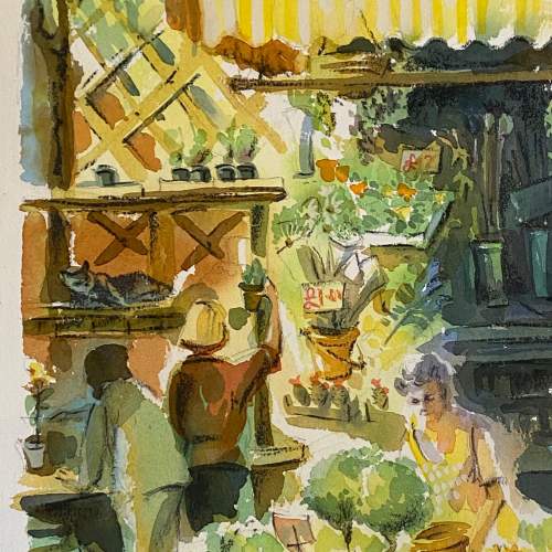 Zoe Evamy Flower Sellers at Brighton Market Watercolour image-4