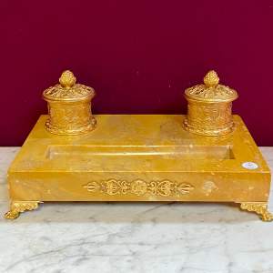Fine Late 19th Century Sienna Marble Desk Stand