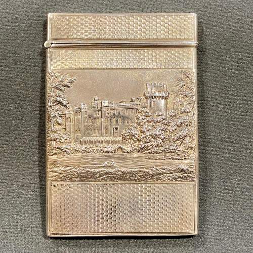 Early Victorian Silver Double Castle Top Card Case image-1