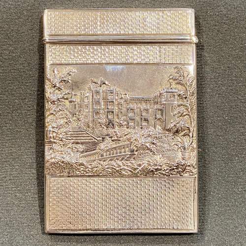 Early Victorian Silver Double Castle Top Card Case image-2