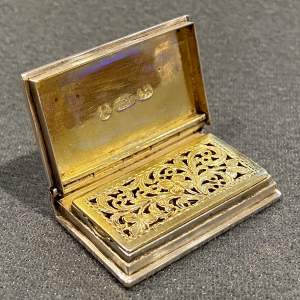 William IV Taylor and Perry Silver Book Vinaigrette