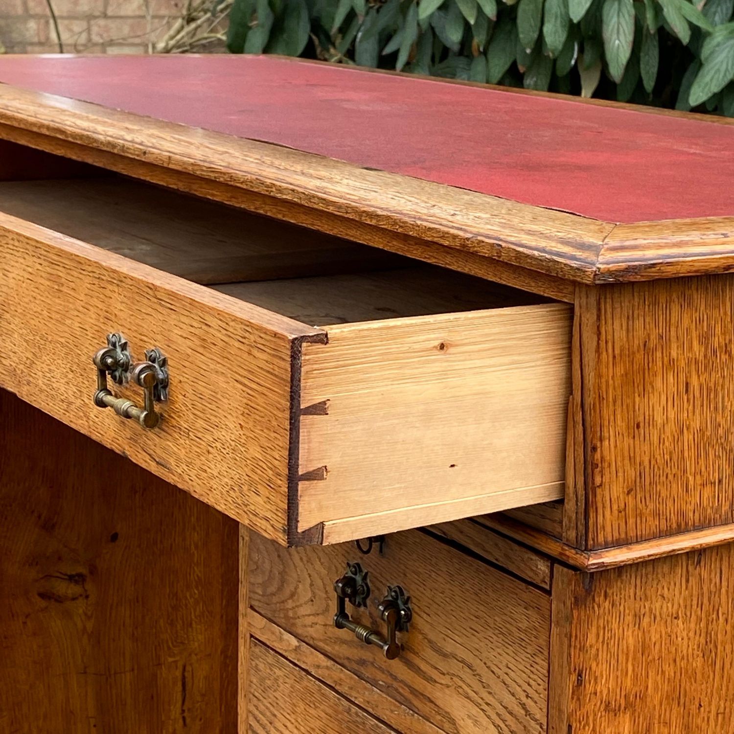 Oak pedestal desk for sale