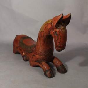 Polychrome Carved Wooden Horse