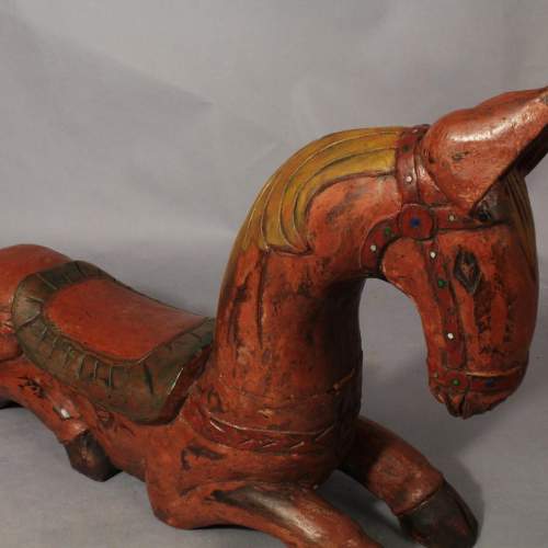 Polychrome Carved Wooden Horse image-3