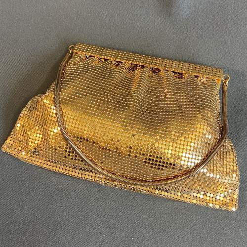1950s Vintage Gold Mesh Evening Bag image-1
