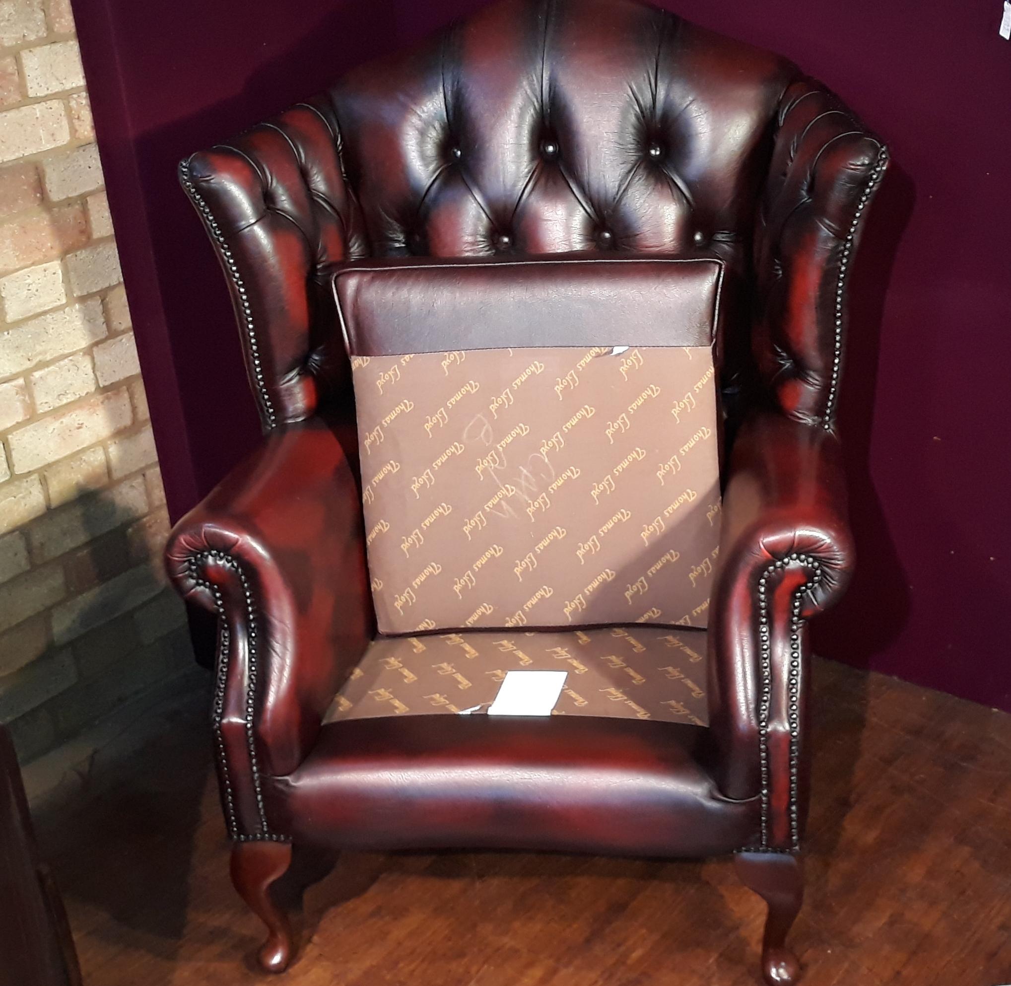 Thomas Lloyd Oxblood Chesterfield Style Armchair - Antique ...