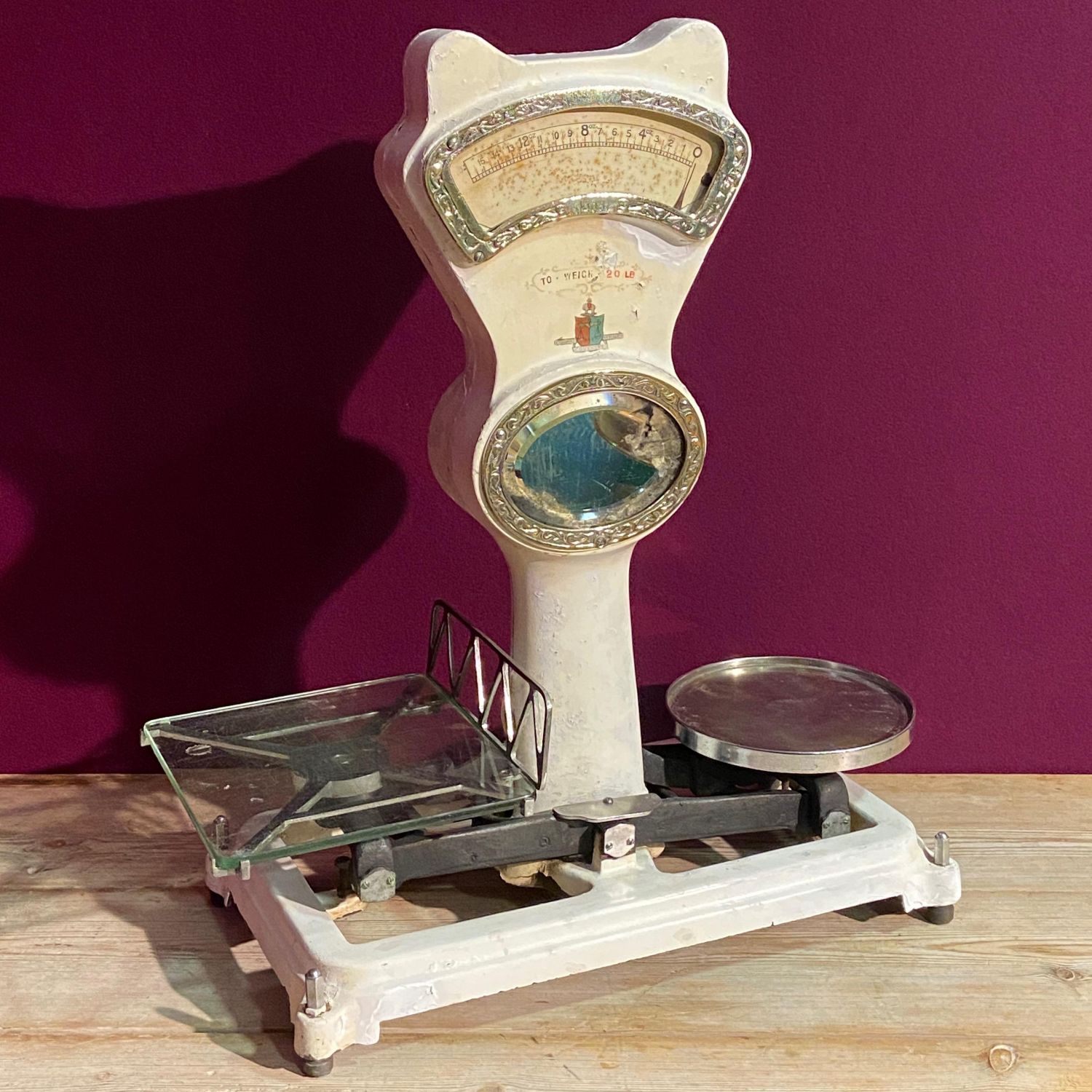 Large Vintage White Shop Scales - Metalware - Hemswell Antique Centres