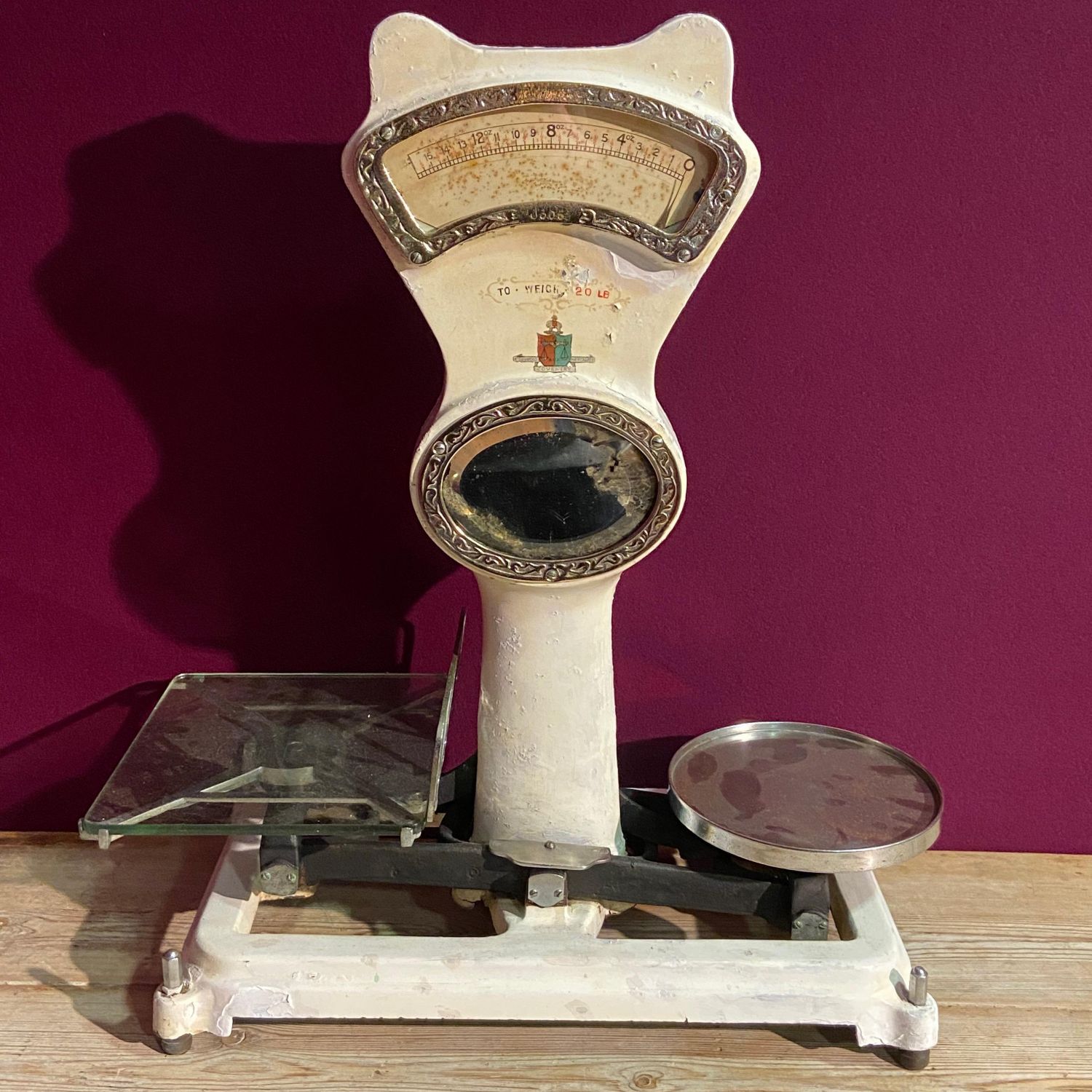Large Vintage White Shop Scales - Metalware - Hemswell Antique Centres