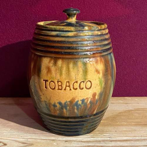 Tobacco Scottish Pottery Jar with Lid image-1