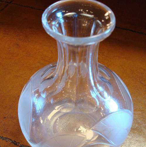 Victorian Engraved Glass Wine Carafe image-3