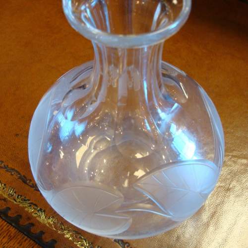 Victorian Engraved Glass Wine Carafe image-4