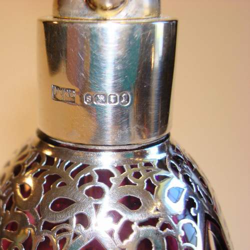 Victorian Mappin and Webb Silver Overlay Scent Atomiser image-2