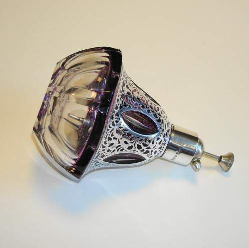 Victorian Mappin and Webb Silver Overlay Scent Atomiser image-3