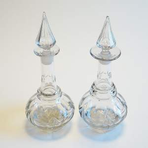 A Pair of Early Victorian Cut Glass Decanters