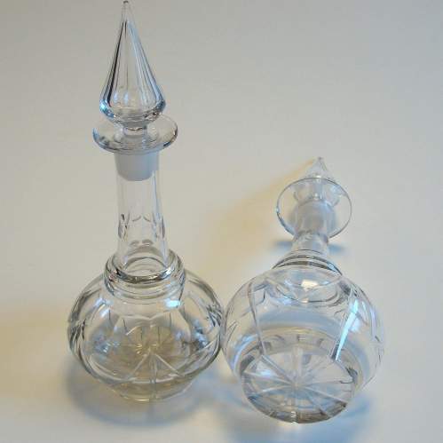 A Pair of Early Victorian Cut Glass Decanters image-2