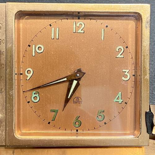 Vintage Wyler of Switzerland Desk Set Clock and Barometer image-2