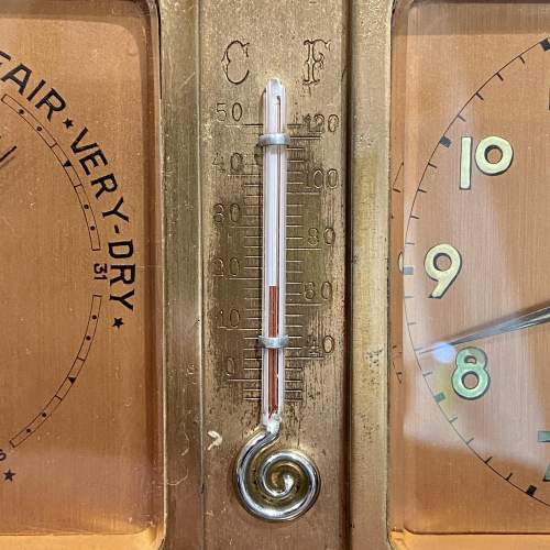 Vintage Wyler of Switzerland Desk Set Clock and Barometer image-3