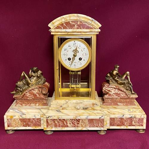 French Marble and Bronze Eight Day Clock image-1