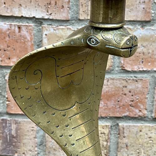 Early 20th Century Etched Brass Cobra Lamp image-3